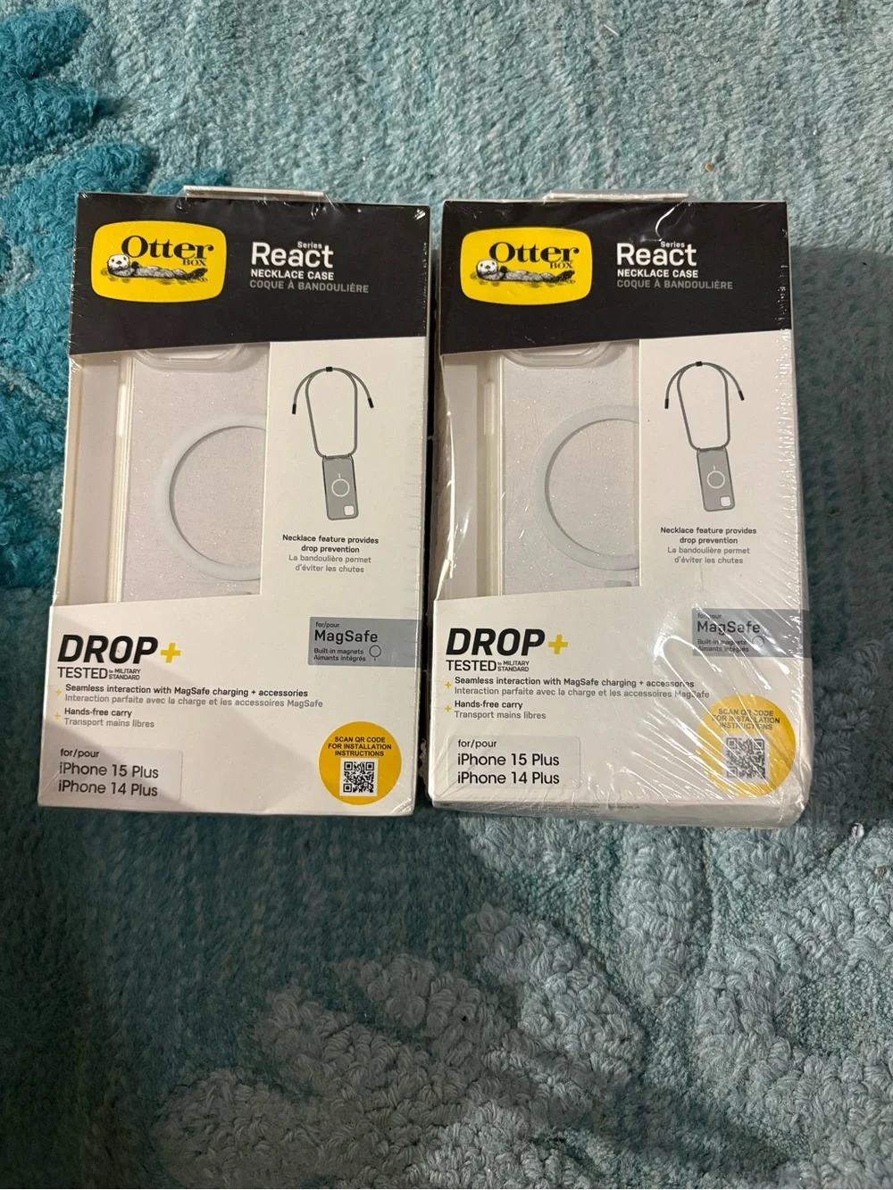 2 OtterBox React Series MagSafe Necklace Case – White (iPhone 15 Plus / 14 Plus) - Picture 1 of 4